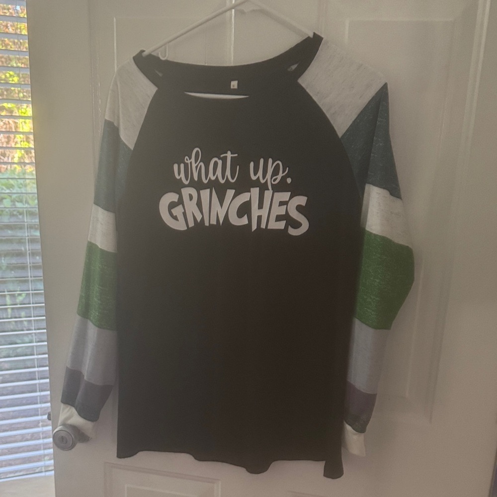 Festive 'What Up, Grinches' Long Sleeve top Christmas